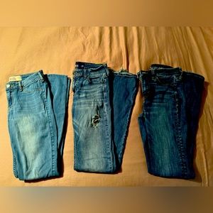 3 pairs of Jeans (Hollister and American Eagle)